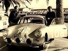 5.-8.11.1960 5. Tour de Corse. Paul Ernst Strähle (links) und Herbert Linge (rechts) auf 356 B Carrera 1600 GT.